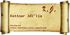 Kettner Júlia névjegykártya